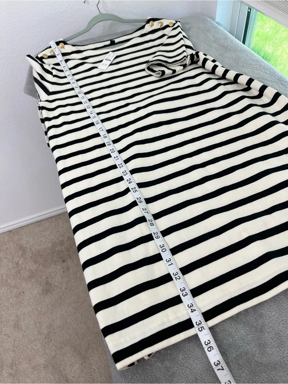 J.Crew NEW Tie-back‎ dress in stripe size Large